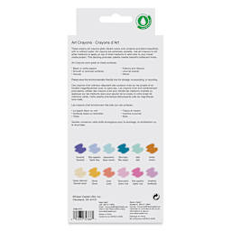 Faber Castell Art Crayons - Set of 12, Iridescent 2 Colors, back of packaging