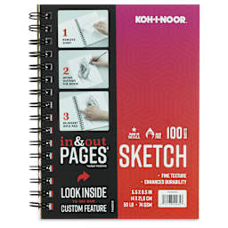 Koh-I-Noor Sketch Pad - 5-1/2" x 8-1/2", Wirebound, 100 Sheets, cover with In and Out pages label