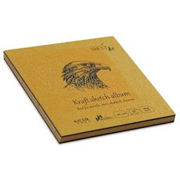 SMLT Art Layflat Kraft Sketch Pad, laying flat showing binding