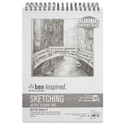 Bee Inspired Jumbo Sketch Pad - 9" x 12", 68 lb, Spiral Bound, front cover