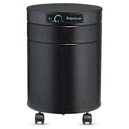 Airpura R600 Air Purifier - Black, front view. 