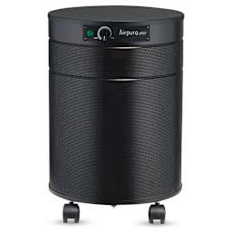 Airpura V600 Air Purifier - Black, front view.