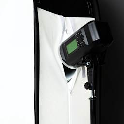 Savage High Key Freestanding Background in use as softbox with light (not included)