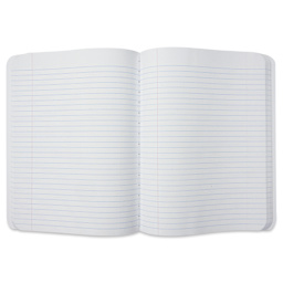 New Leaf Paper Composition Book - Black, Ruled, 9-3/4" x 7-1/2", open