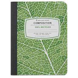 New Leaf Paper Composition Book - Green, Ruled, 9-3/4" x 7-1/2", front