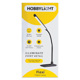 Hobbylight Flexi Table Lamp - Black, front of the packaging