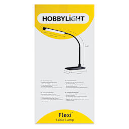 Hobbylight Flexi Table Lamp - Black, back of the packaging