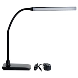 Hobbylight Flexi Table Lamp - Black, lamp and charger