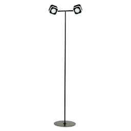 Hobbylight Cube 5-in-1 LED Floor Lamp - Black, two lamp shades attached to stand