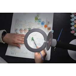 Daylight Halo Go 2 Rechargeable Magnifier Lamp - in use, top view