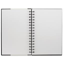 Strathmore 400 Series Mixed Media Wirebound Hardcover Art Book - 5-1/2" x 8-1/2", open to show paper