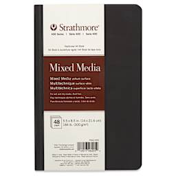 Strathmore 400 Series Mixed Media Hardbound Hardcover Art Book - 5-1/2" x 8-1/2", 48 pages