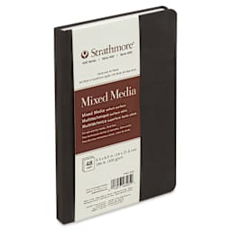 Strathmore 400 Series Mixed Media Hardbound Hardcover Art Book - 5-1/2" x 8-1/2", 48 pages, front cover side view