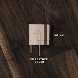 5.1 cm x 5.1 cm. PU leather cover.