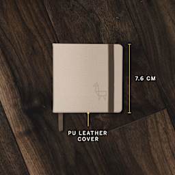 7.6 cm x 7.6 cm. PU leather cover.