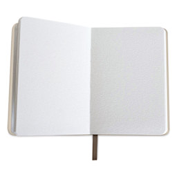 Etchr Mini Sketchbook - A7 Portrait, 2.91" x 4.13", Cold Press, 230 gsm, 26 Sheets, open