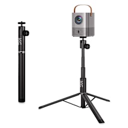 KraftGeek Compact Projector Stand - shown compact and exteneded with projector (not included)