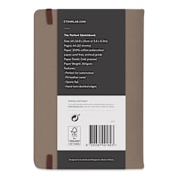 Etchr The Perfect Sketchbook with Deckle Edges - A5 Portrait, 5.8" x 8.3" Cold Press, 300 gsm, back of sketchbook