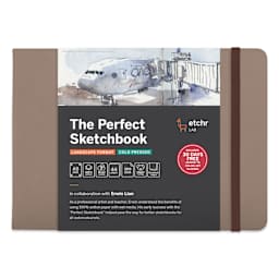 Etchr The Perfect Sketchbook with Deckle Edges - A5 Landscape, 5.8" x 8.3" Cold Press, 300 gsm