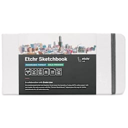 Etchr Mixed Media Hardbound Sketchbook - Cold Press, Panoramic, 4" x 8", 110 lb, front of packaging
