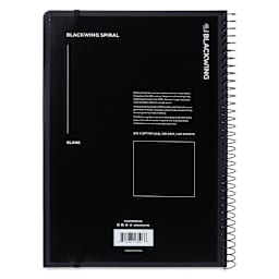 Blackwing Spiral Notebook - Blank, 8-1/4" x 11-3/4", back of notebook