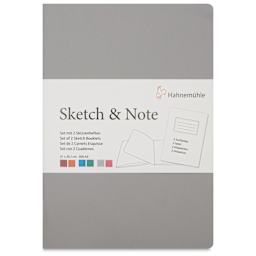 Hahnemühle Sketch and Note Booklets - Grey, 8.3" x 11.7", front cover of a single booklet