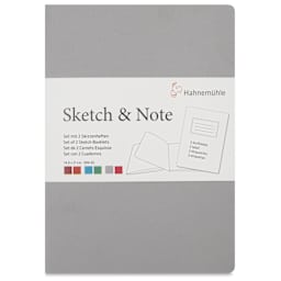 Hahnemühle Sketch and Note Booklets - Grey, 5.8" x 8.3", front cover of a single booklet