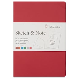 Hahnemühle Sketch and Note Booklets - Red, 8.3" x 11.7", front cover of a single booklet