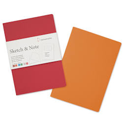 Hahnemühle Sketch and Note Booklets - Red and Orange, 8.3" x 11.7", Pkg of 2