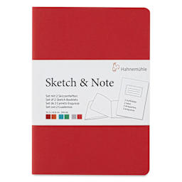 Hahnemühle Sketch and Note Booklets - Front of the Red, 4.13" x 5.83" booklet