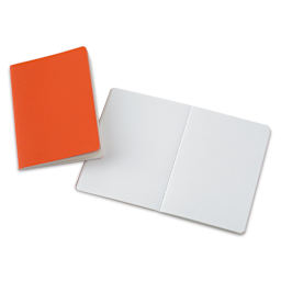 Hahnemühle Sketch and Note Booklets - Red and Orange, 4.13" x 5.83", one booklet opened