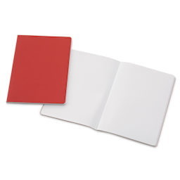 Hahnemühle Sketch and Note Booklets - Red and Orange, 5.83" x 8.27", one booklet opened