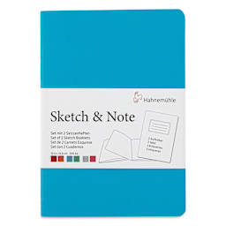 Hahnemühle Sketch and Note Booklets - Front of the Blue, 4.13" x 5.83" booklet