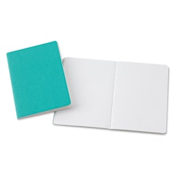 Hahnemühle Sketch and Note Booklets - Blue and Green, 4.13" x 5.83", one booklet opened