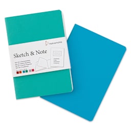Hahnemühle Sketch and Note Booklets - Blue and Green, 4.13" x 5.83", Pkg of 2