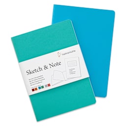 Hahnemühle Sketch and Note Booklets - Blue and Green, 5.83" x 8.27", Pkg of 2