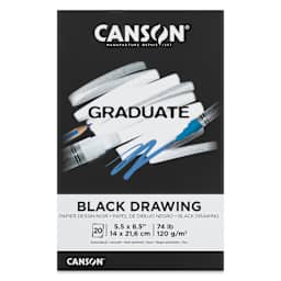 Canson Graduate Black Drawing Pad - 5-1/2" x 8-1/2", front cover