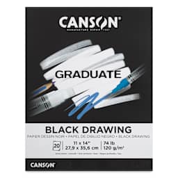 Canson Graduate Black Drawing Pad - 11" x 14", front cover