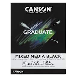Canson Graduate Black Mixed Media Pad - 11" x 14", front cover