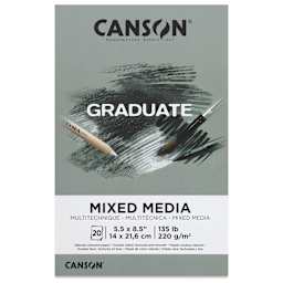 Canson Graduate Toned Mixed Media Pad - Gray, 5-1/2" x 8-1/2", front cover