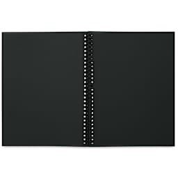 Fabriano 1264 Black Mixed Media Pad - 7" x 10", pad opened showing sheet
