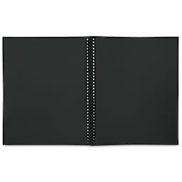Fabriano 1264 Black Mixed Media Pad - 9" x 12", opened showing sheet