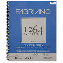 Fabriano 1264 Black Mixed Media Pad - 11" x 14", front cover