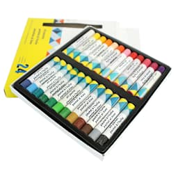 Oil Pastel 24-Color Set Student-Grade 2 3/4" x 3/8" Sticks - Peggable