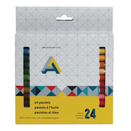 Oil Pastel 24-Color Set Student-Grade 2 3/4" x 3/8" Sticks - Peggable