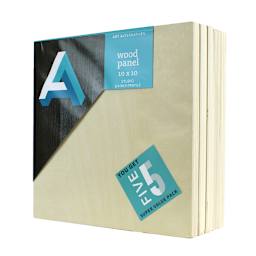 Art Alternatives Classic Wood Panel Value Pack, Studio, .75 in Profile, 10 in x 10 in, 5/Pkg.