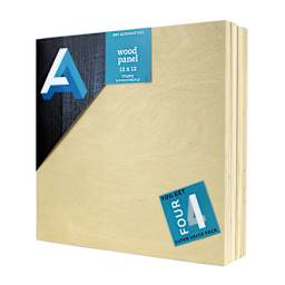 Art Alternatives Classic Wood Panel Value Pack, Studio, .75 in Profile, 12 in x 12 in, 4/Pkg.