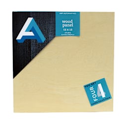 Art Alternatives Classic Wood Panel Value Pack, Studio, .75 in Profile, 12 in x 12 in, 4/Pkg.
