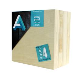 Art Alternatives Classic Wood Panel Value Pack, Gallery, 1.5 in Profile,  10 in x 10 in, 4/Pkg.