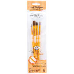 Royal Brush Crafter's Choice All-Purpose Camel Hair Brush Set of 4